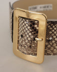 Dolce & Gabbana Elegant Leather Belt with Engraved Buckle