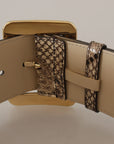 Dolce & Gabbana Elegant Leather Belt with Engraved Buckle