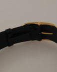 Dolce & Gabbana Chic Black Leather Logo Belt