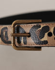 Dolce & Gabbana Elegant Leather Engraved Buckle Belt