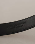 Dolce & Gabbana Elegant Leather Engraved Buckle Belt