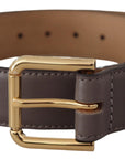 Dolce & Gabbana Elegant Engraved Buckle Leather Belt