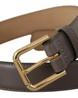 Dolce & Gabbana Elegant Engraved Buckle Leather Belt
