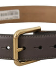 Dolce & Gabbana Elegant Engraved Buckle Leather Belt