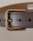 Dolce & Gabbana Elegant Engraved Buckle Leather Belt