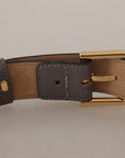 Dolce & Gabbana Elegant Engraved Buckle Leather Belt