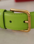 Dolce & Gabbana Elegant Leather Belt with Mini Bag Accessory