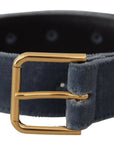 Dolce & Gabbana Elegant Navy Velvet Designer Belt