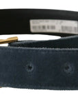 Dolce & Gabbana Elegant Navy Velvet Designer Belt