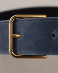 Dolce & Gabbana Elegant Navy Velvet Designer Belt