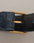 Dolce & Gabbana Elegant Navy Velvet Designer Belt