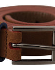 Dolce & Gabbana Chic Suede Belt with Logo Engraved Buckle
