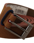 Dolce & Gabbana Chic Suede Belt with Logo Engraved Buckle