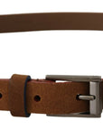 Dolce & Gabbana Chic Suede Belt with Logo Engraved Buckle