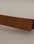 Dolce & Gabbana Chic Suede Belt with Logo Engraved Buckle