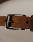Dolce & Gabbana Chic Suede Belt with Logo Engraved Buckle