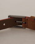 Dolce & Gabbana Chic Suede Belt with Logo Engraved Buckle