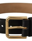 Dolce & Gabbana Elegant Leather Belt with Logo Buckle