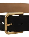 Dolce & Gabbana Elegant Leather Belt with Logo Buckle