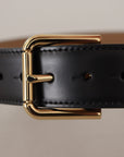 Dolce & Gabbana Elegant Leather Belt with Logo Buckle