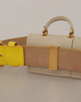 Dolce & Gabbana Chic Yellow Leather Belt with Headphone Case