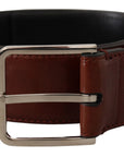 Dolce & Gabbana Elegant Leather Belt with Engraved Buckle
