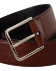 Dolce & Gabbana Elegant Leather Belt with Engraved Buckle