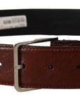 Dolce & Gabbana Elegant Leather Belt with Engraved Buckle