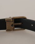 Dolce & Gabbana Chic Engraved Logo Leather Belt