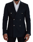 Dolce & Gabbana Elegant Cashmere-Silk Blend Blue Blazer