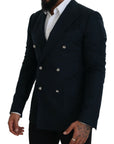 Dolce & Gabbana Elegant Cashmere-Silk Blend Blue Blazer