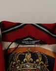 Dolce & Gabbana Elegant Red Striped Long Robe Luxury Wear