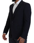 Dolce & Gabbana Elegant Navy Wool Blend Martini Blazer
