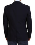Dolce & Gabbana Elegant Navy Wool Blend Martini Blazer