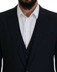 Dolce & Gabbana Elegant Navy Wool Blend Martini Blazer