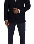 Dolce & Gabbana Elegant Navy Wool Blend Martini Blazer