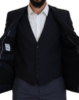 Dolce & Gabbana Elegant Navy Wool Blend Martini Blazer