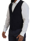Dolce & Gabbana Elegant Navy Wool Blend Martini Blazer