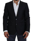 Dolce & Gabbana Elegant Dark Blue Martini Blazer
