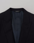 Dolce & Gabbana Elegant Dark Blue Martini Blazer