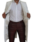 Dolce & Gabbana Elegant White Floral Brocade Trench Coat