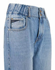 Yes Zee Blue Cotton Women Jeans