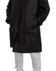 Dolce & Gabbana Elegant Hooded Parka Coat in Black and Bordeaux