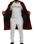 Dolce & Gabbana Elegant Hooded Parka Coat in Black and Bordeaux