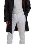 Dolce & Gabbana Elegant Hooded Parka Coat in Black and Bordeaux