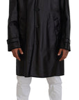 Dolce & Gabbana Elegant Hooded Parka Coat in Black and Bordeaux
