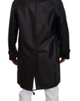 Dolce & Gabbana Elegant Hooded Parka Coat in Black and Bordeaux