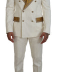 Dolce & Gabbana Elegant Off White Double Breasted Suit