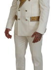 Dolce & Gabbana Elegant Off White Double Breasted Suit