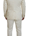 Dolce & Gabbana Elegant Off White Double Breasted Suit